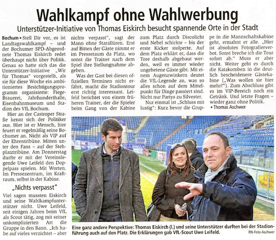 Ruhr Nachrichten (06.03.2010): Wahlkampf ohne Wahlwerbung